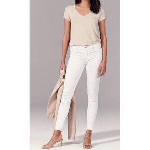 Abercrombie & Fitch White Mid Rise Super Skinny Jeans 0